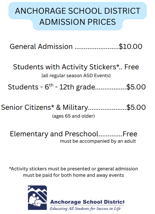 ASD Admission Prices 25.26